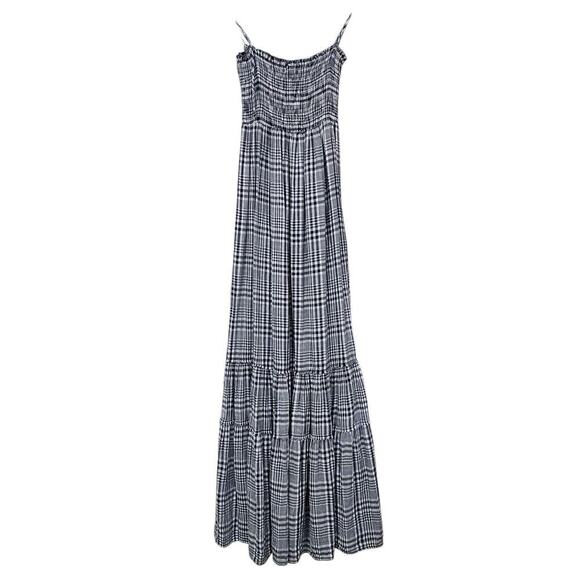 Blue Life Plaid Smocked Maxi Dress Size XS/S - Picture 1 of 4